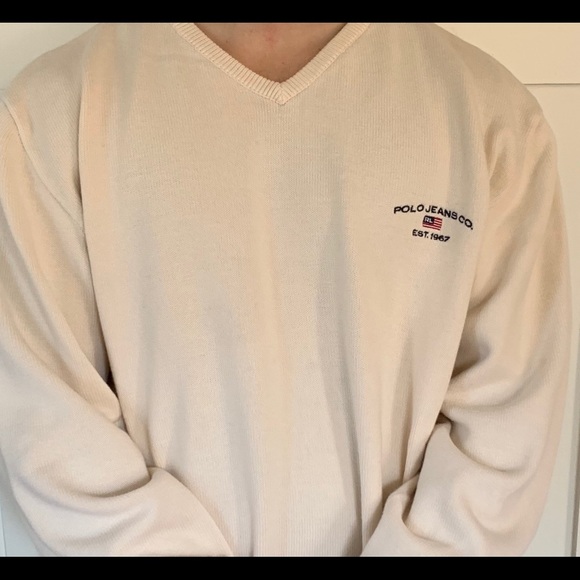 Vintage Sweater  Polo Ralph Lauren 90s Cotton Sweater Flag - Picture 8 of 12